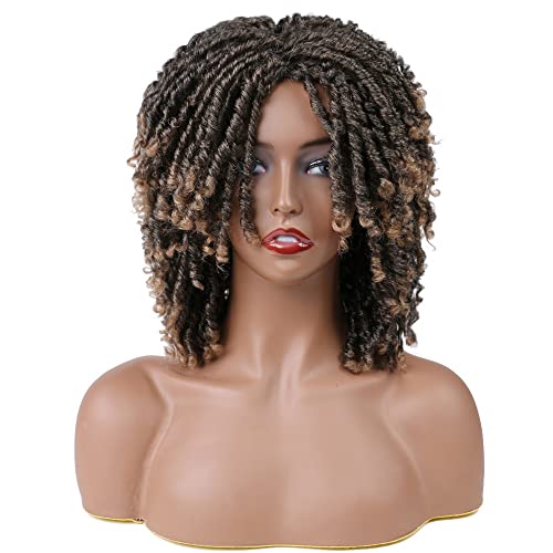 Yadirf Mulheres negras homens curtos dreadlock peruca peruca sintética Afro peruca encaracolada para uso diário de festas