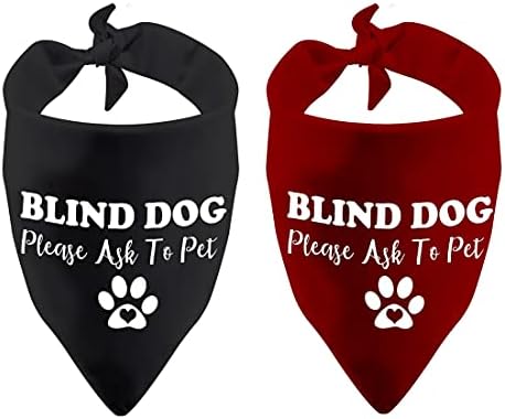 2 pacote cão cego bandana cão cego Por favor, peça para um cachorro de estimação Bandana lenço de lenço de cachecol
