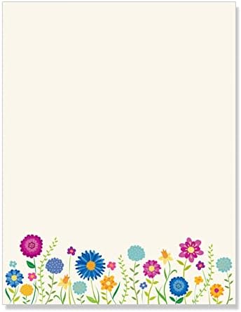 Flos silvestres de Meadow 40 Count Designer Papelheary Papagenery Papates Prempable, fabricado nos EUA por designs falsos