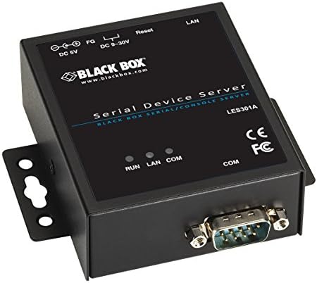 Black Box Les300 Device Server - Twisted Par - 1 x Rede - 1 x Porta serial - 100Base -Tx - Ethernet Fast - Montável de parede, Din Rail Montable - Compatível com TAA