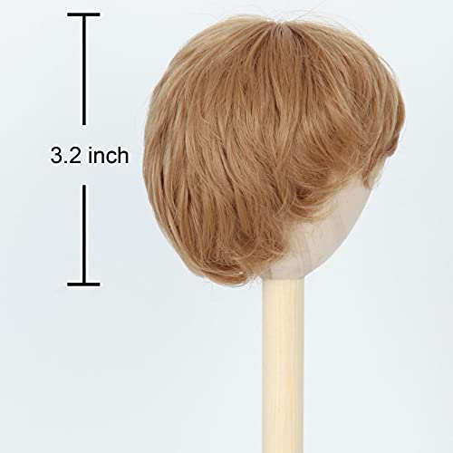 Missuhair 8-9inch 1/3 BJD Doll peruca para MSD DOD Pullip Dollfie curto marrom marrom reto de onda de cabelo artesanal