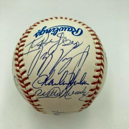 1983 Philadelphia Phillies NL Champs Team assinou a World Series Baseball PSA DNA - Bolalls autografados