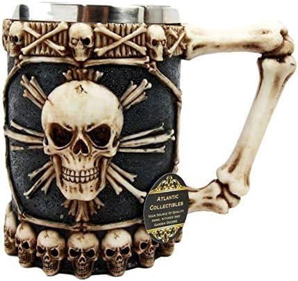 Homdec Cool Ossuary Skull Beer Beer Tankard Skulls Ghost sussurra Copa Desejo da Death Death