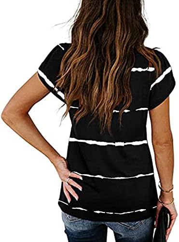 Weny Summer Tops for Women Camisas da moda de manga curta Casual de pétal