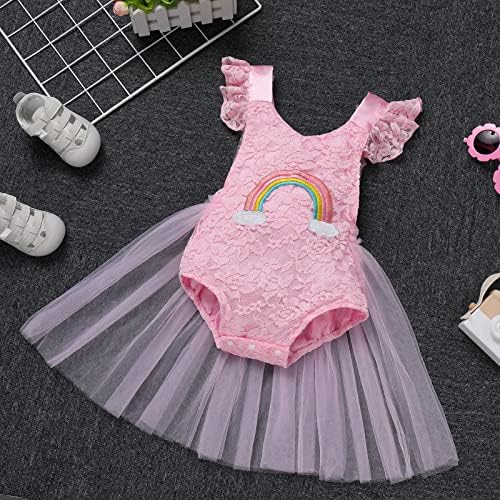 Criança meninas meninas de 1º aniversário de renda tule tulle tutu vestido bolo de coroa smash princesa boho roupas