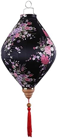 Miau suave 12 polegadas preto narcodil lanterna chinesa lanterna decorativa pendurada em forma oval de papel de lanterna de