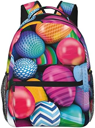 Psvod Backpack Easter Eggs Mochila de lazer, luz e portátil:- Adequado para a escola, trabalho, férias de fim de semana, viagens,