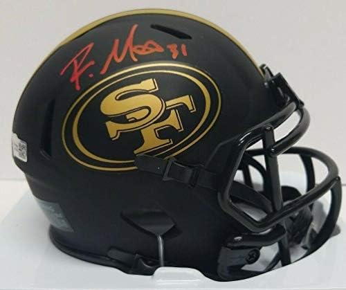 Raheem Mostert assinou o San Francisco 49ers Eclipse Riddell Mini Capacete. Fanáticos - Mini capacetes autografados da NFL