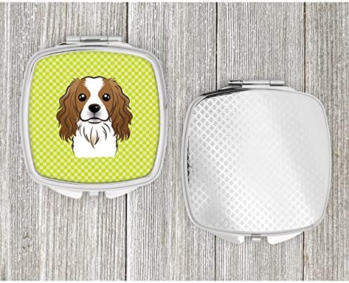 Tesouros de Caroline BB1286SCM PERCULHO LIME LIME Cavalier Spaniel Compact Mirror, espelho de maquiagem de viagem decorativa para mulheres presentes de garotas Pocket Makeup espelho dobrável