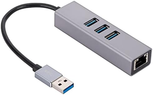 JMT USB 3.0 Adaptador Ethernet de 1000 Mbps USB C Hub 3 Portas Splitter USB a RJ45 Compatível com MacBook Laptop