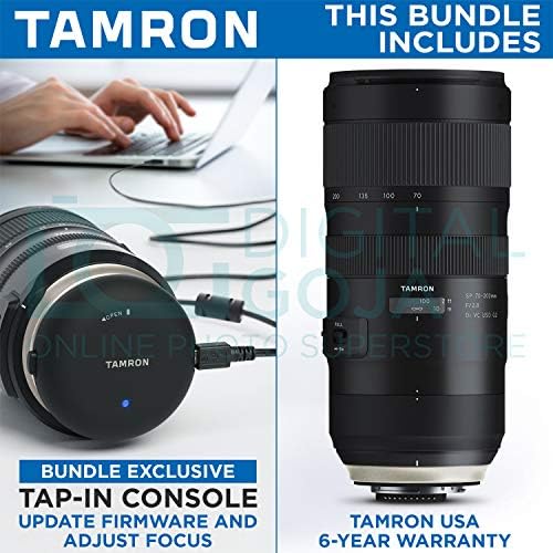 Tamron sp 70-200mm f/2.8 DI VC USD G2 Lente para Nikon F Câmeras + Tamron Tap-In Console com Alta Photo Acessório Avançado e Pacote de Viagem