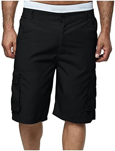 Shorts de carga masculinos wenkomg1, sólidas multi -fungets de combate shorts de trabalho casual calços táticos militares