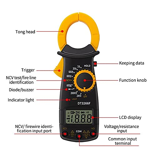 Quul medidores de grampos portáteis Multímetro digital Voltímetro Ohmeter Resistência Capacitância CA Tester elétrica de corrente