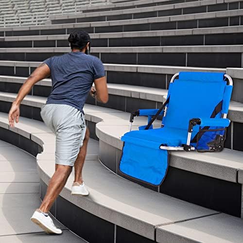 Altos esportes de esportes dobráveis ​​assentos de estádio com almofada e costas para arquibancadas, cadeiras portáteis