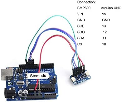 STEMEDU BMP390 PRESSOR barométrica de precisão e sensor de altímetro funciona com UNO, baixo ruído, tempo de conversão rápido,