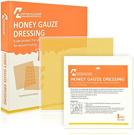 Molho de ferida de mel, 4 x 4 Manuka Honey Ferida Cuidado, Medical Grade Mel Burn Poods Para cicatrização de feridas mais rápido