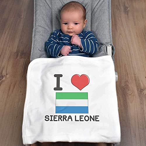 Azeeda 'I Love Sierra Leone' Cotton Baby Blanket / Shawl