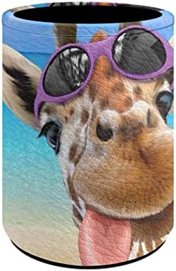 Cozeyat Giraffe Padrão de óculos de sol Couro porta