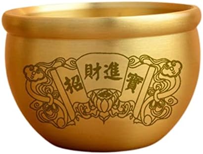 Ｋｌｋｃｍｓ 2pcs Brass Feng Shui Bowl Luck Bai Fu Bowl Fture Success Folk Treasure Bowl para Living Room Desktop Bedroom Desegando