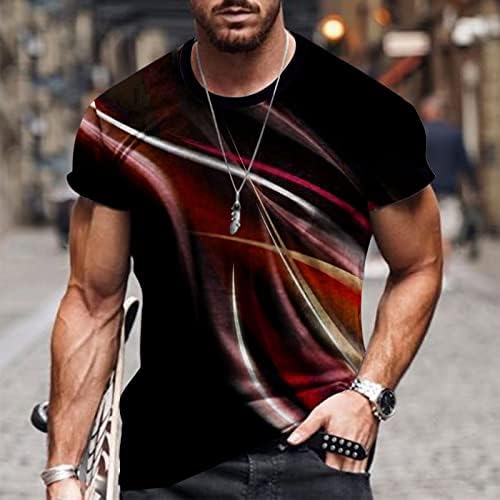 Camisetas t para homens pescoço redondo casual 3D Impressão digital Pullover de fitness shorts shorts mangas blusas de camiseta