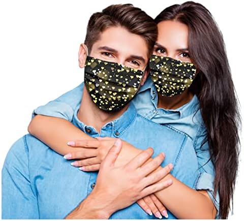 STEOTA Adultos 50pc Máscaras faciais descartáveis ​​do Dia dos Namorados, casais para casais impressos de férias à prova de pó