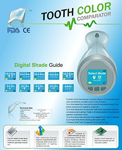 Afrodite New LED Digital Shade Guide Guia de dentes Comparador de dentes Conjunto de equipamentos CE FDA