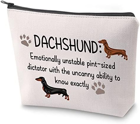 ZJXHPO Dachshund Definição de cães Kit de sobrevivência Dachshund Dog Mama Bolsa de maquiagem com zíper Dachshund Dog Lover Proprietário