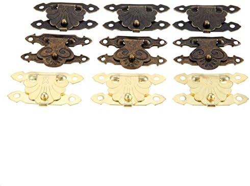 Segurança Hasp Lock 10pc Antique Brass/Gold Padlock Hasp Jewelry Box Hasp Latch Furniture Fivele Clop Lock Bankle Buckle Hardware Acessórios