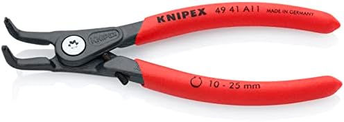 KNIPEX 49 41 A11 Circlip alicate para circlips externos 10-25mm 90 ° Angulado em cinza