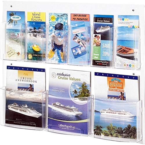 Produtos Safco 5666Cl Clear2C Literature Display, 3 Revista e 6 panfleto, Clear