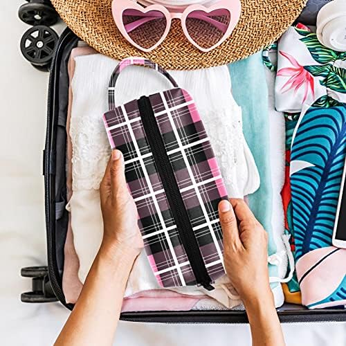 Bolsa de maquiagem de bolsa cosmética Pouch PU couro de viagem à prova d'água à prova d'água com higiene pessoal com