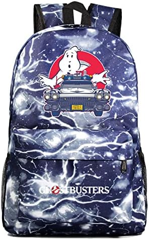 Coceng Student Ghostbusters Backpack Backpack Casual Backpack Saco de laptop à prova d'água para meninos, Lightning Blue