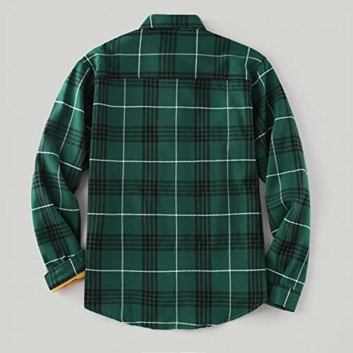 Hostingg Flannel camisa para homens grandes e altos masculinos casuais de camisa de flanela de flanela masculina ， H01