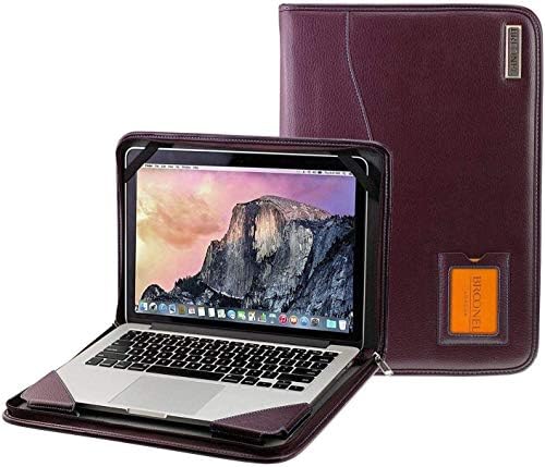 Broonel - Série de contorno - Caso de proteção de couro pesado roxo - compatível com o laptop Asus Chromebook C423 14