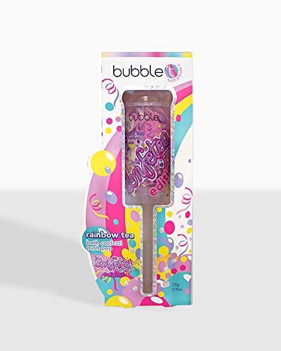 Bubble T Cosmetics Confetea Rainbow Tea Bath Confetti Push Pop, embalado com aromas frescos de bagas diferentes com um