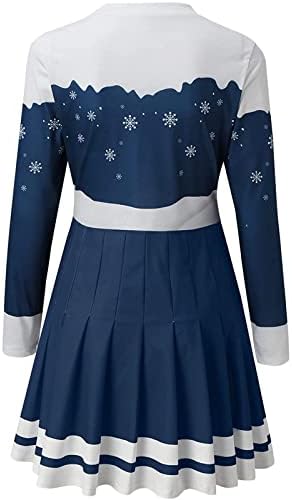 Vestido casual de Feliz Natal para Mulheres 2022 Moda de Natal Flowy Mini Dress Fall Fall Sleeve Dress for Women