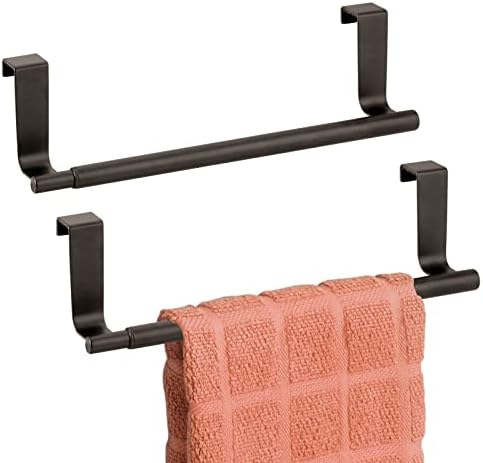 MDESIGN Ajustável, expansível sobre o rack de barra de toalhas de cozinha - Espere dentro ou fora das portas, segure