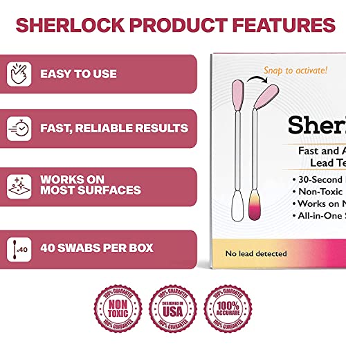 Kit de teste de tinta de chumbo instantâneo de Sherlock | Resultados rápidos em 30 segundos | Verifique o chumbo em superfícies