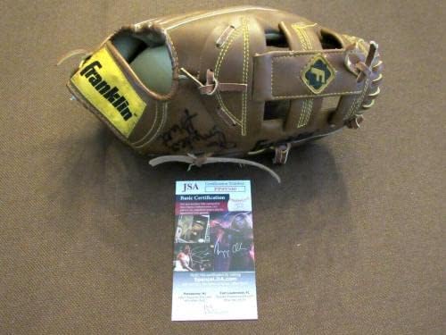 Jim Mudcat Grant Indians Twins A/S arremessador assinado Auto Franklin Glove Mitt JSA - Luvas MLB autografadas