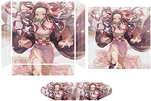 Zhengjc kimetsu no yaiba_kamado nezuko ps4 controlador e console adesivo de pele cover protetor sem fio/com fio gamepad corporno