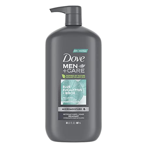 Pomba de homens+cuidar corpo lavar azul eucalipto micromoisture Micromoisture Relaxing Body & Face Wash for Men 30 fl. Oz.