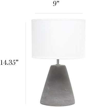 Designs simples LT2059-WHT Pinnacle Concrete Table Lamp, Branco