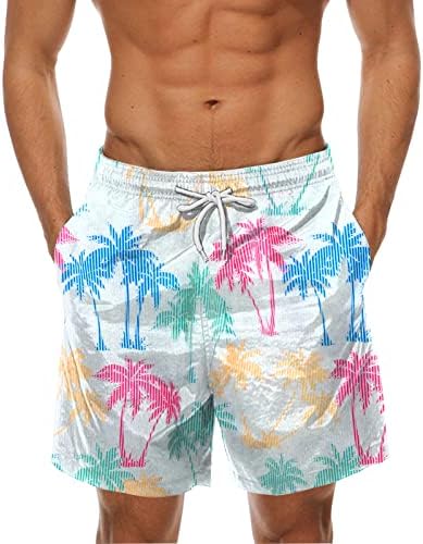 ZDDO Mens Hawaiian Board Shorts Verão Summer Borda de férias respirável Troncos de natação Ocean Animal Prind Casual Beach Shorts