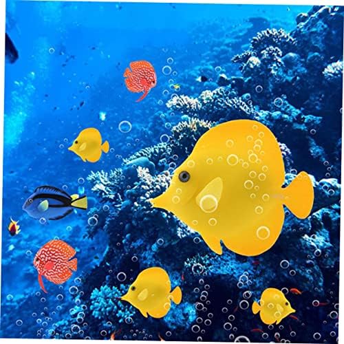 Hanabass 8 PCs Ornamento para crianças Toys de banho de silicone Animais oceânicos Toys Decoração de aquário plástico peixes flutuantes