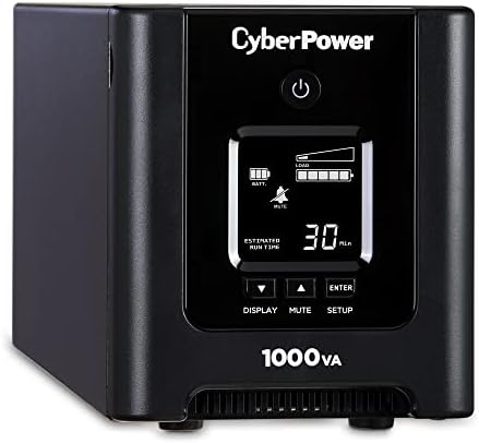 CyberPower OR1000PFCLCD PFC System UPS de onda senoidal, 1000VA/700W, 8 pontos de venda, AVR, Mini-Tower