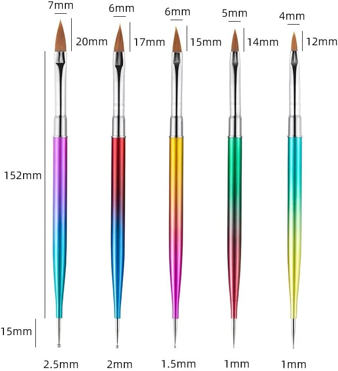 SXDS 5pcs/conjunto de unhas pontilhando pintura de caneta gel acrílico desenho de escultura ferramentas de pincel 2 maneiras de manicure ferramenta diy