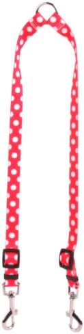 Projeto de cão amarelo Strawberry Polka Dot Coupler Dog Leash-size grande 1 polegada de largura e 12 a 20 polegadas de comprimento