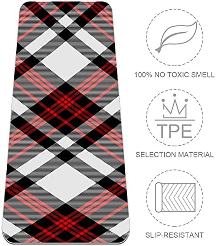 Tartan Plaid Pattern Stripes Red cinza preto preto premium grosso MAT MAT ECO AMICIAL DE RORBO