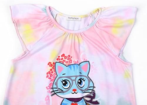 Girlgwns Nightgowns Sleep Sleepweartleddress flutter manga gatinho/pijamas de coelho 4-13 anos