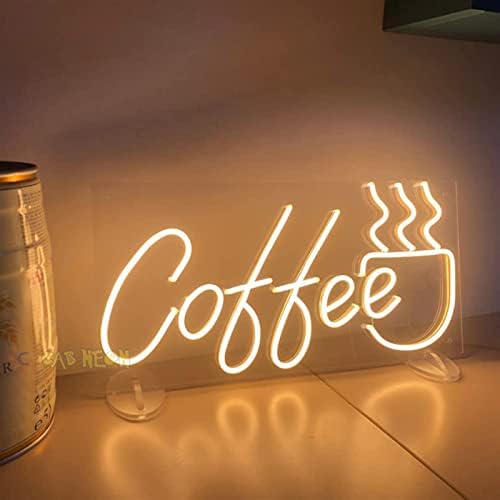 DVTEL CAFELE LOGO NEON LED MODELAGEM LED LEITAS LUMAS LUNTAS LUMAS SIGNA PAINEL DE ACRYLIC PAINEL NEON Luz decorativa, 45x22cm